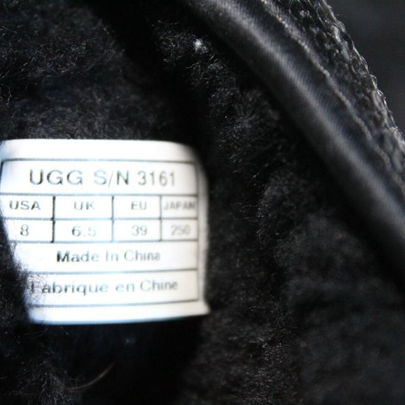 UGG Classic Short Sparkles Black Boots Sequin Sheepskin 3161 Women's 8 H12133 - Picture 9 of 11